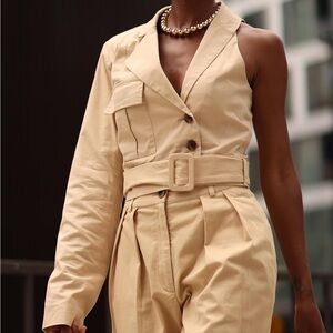 The Drop Women's Oat Milk One Sleeve Stretch Cotton Jacket by @signedblake